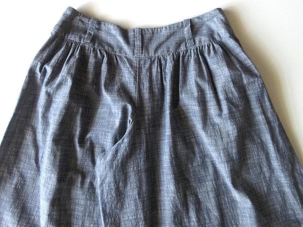 パラスパレス 貝釦 コットンシャンブレー ガウチョパンツ ワイドパンツ 3