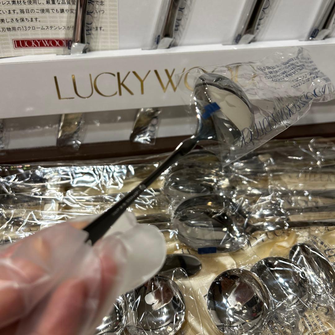 【未使用品】 LUCKY WOOD カトラリー 5客 30本セット