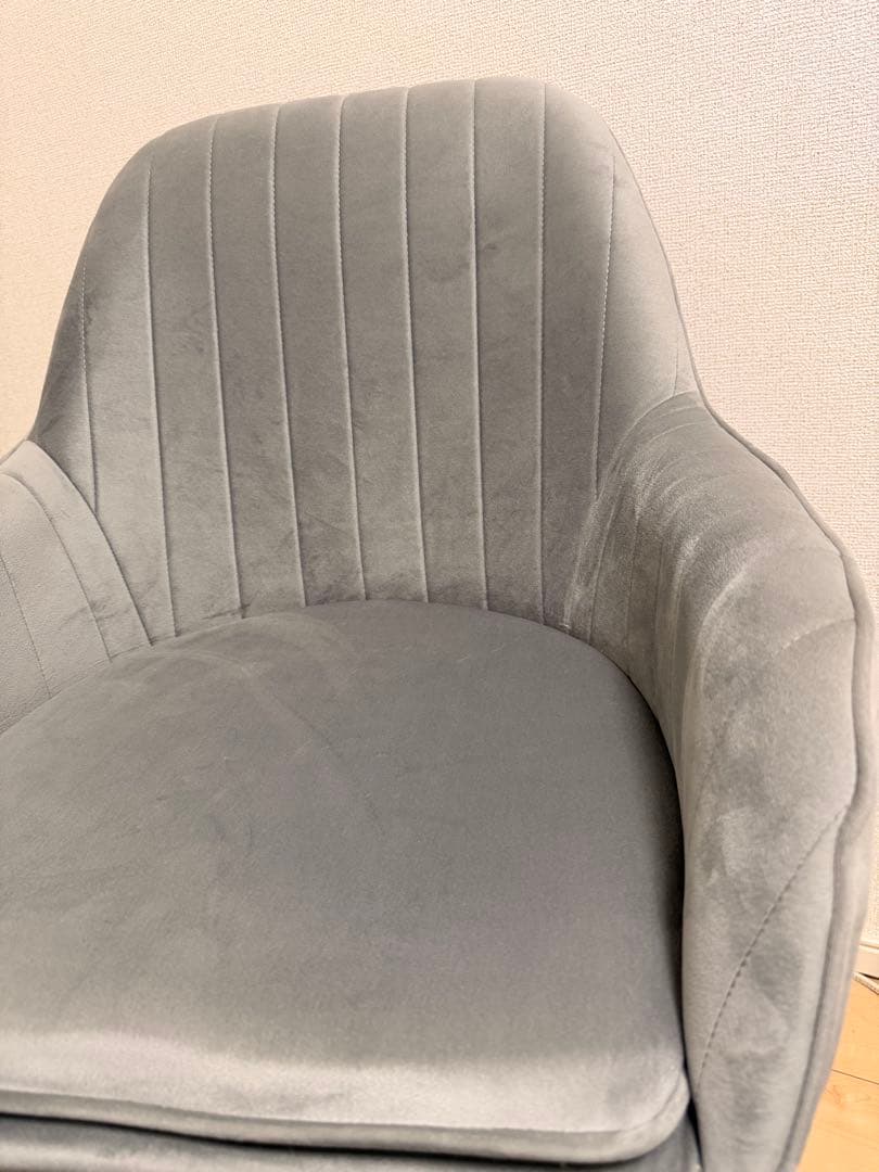 北欧風 LEDミラー付きドレッサー グレー 80cm