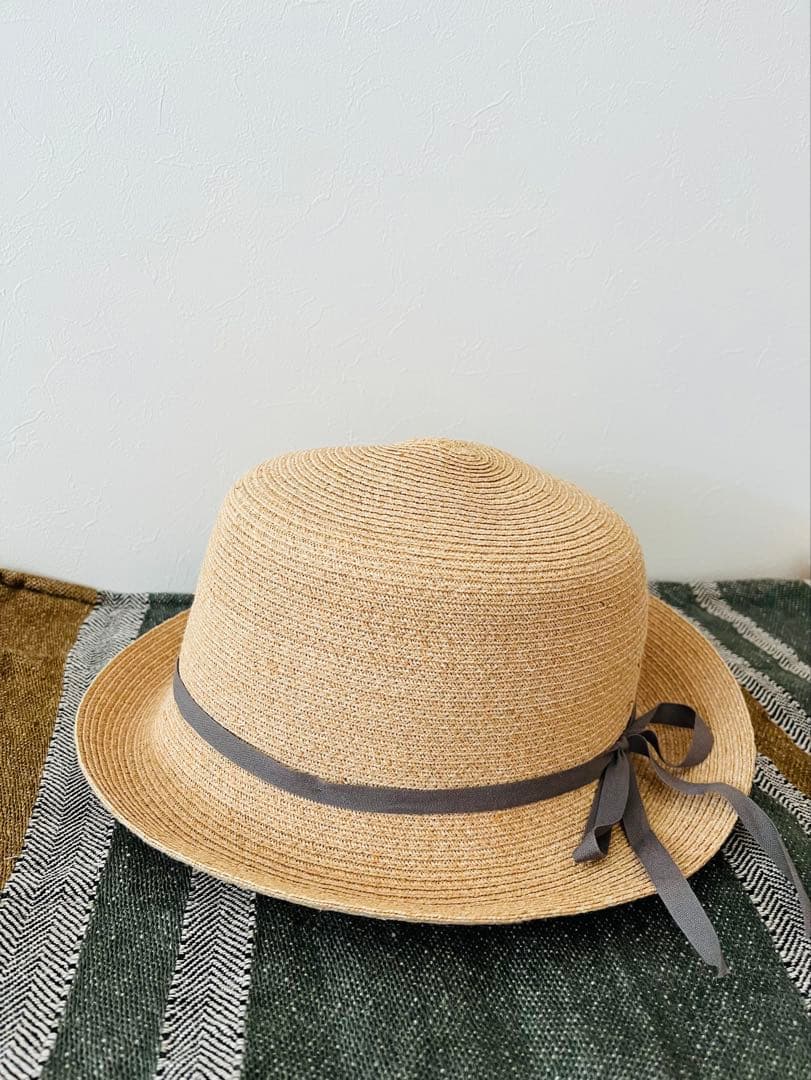 sashiki サシキ　帽子　グレーリボン　美品　未使用