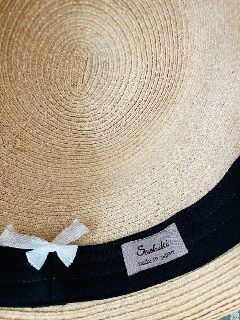 sashiki サシキ　帽子　グレーリボン　美品　未使用