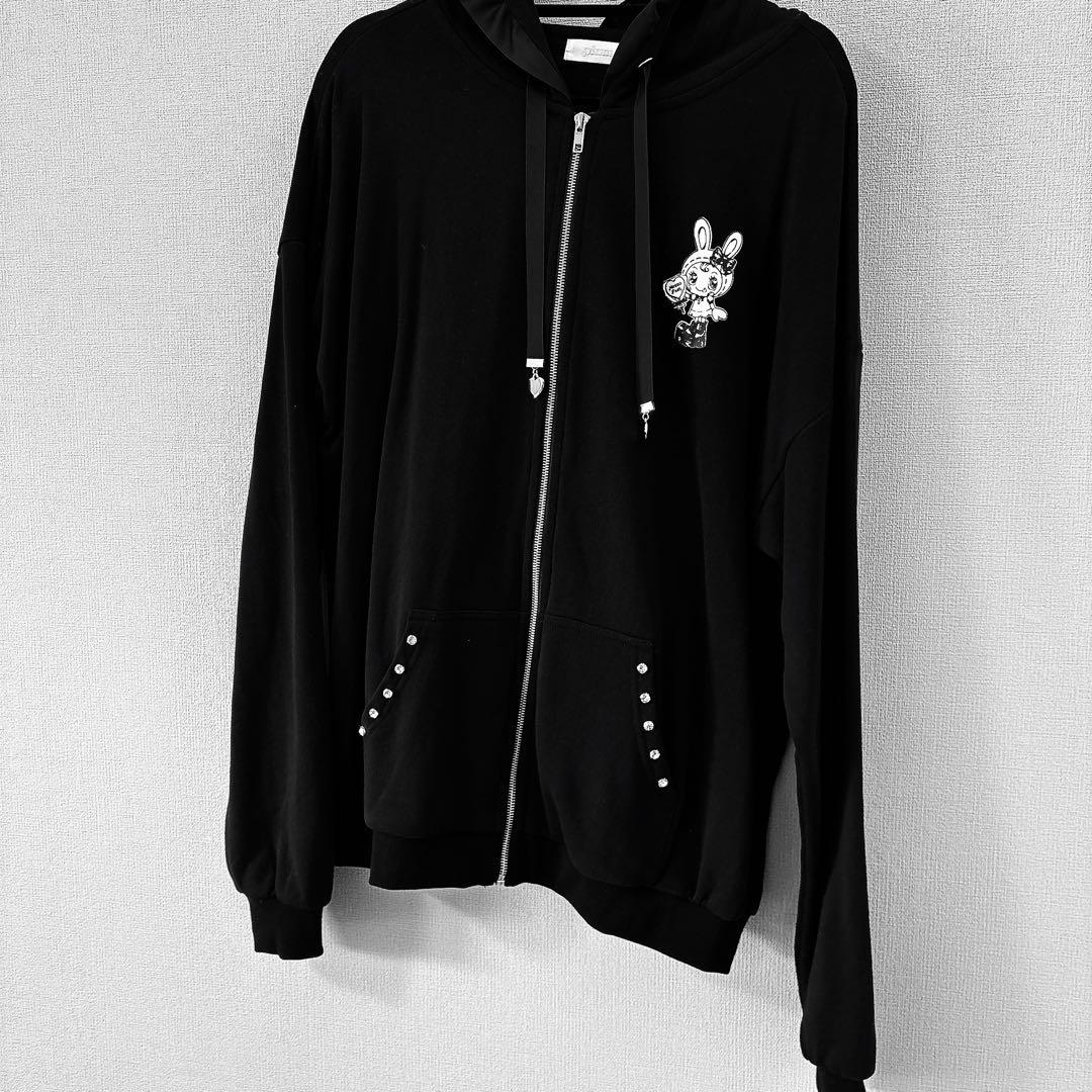 美品 pium メゾピアノ ベリエちゃんハートケーキパーカー ブラック