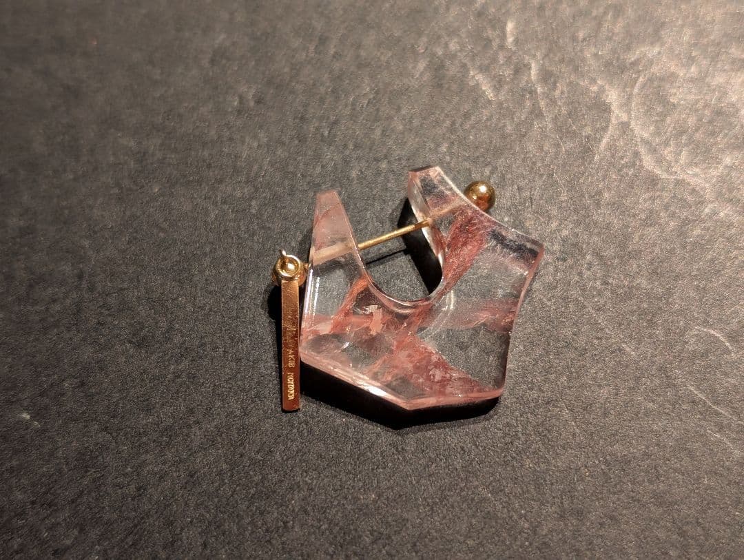 MONAKA Jewellery　モナカ　ロックピアス　桜色ガーデンクオーツ