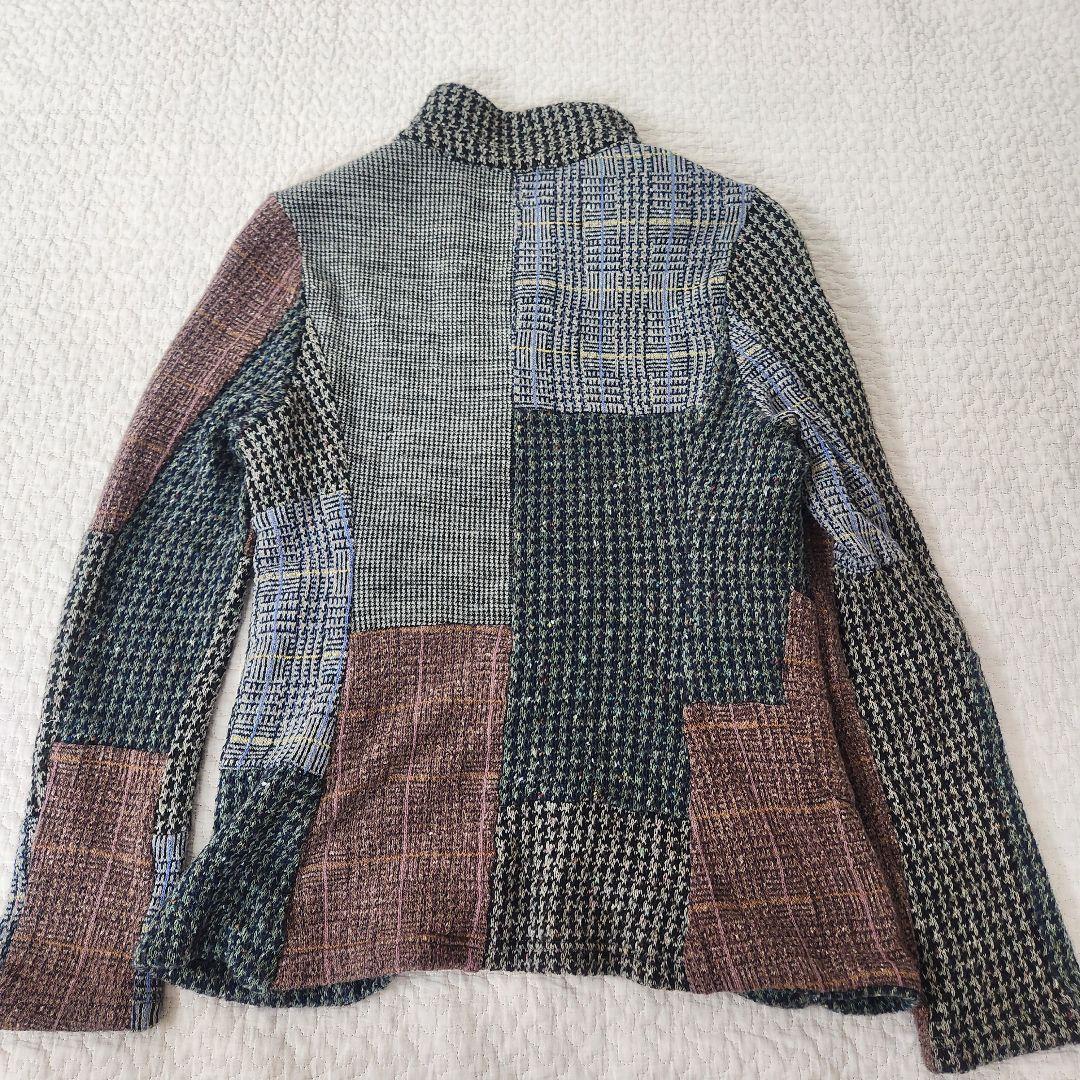 KAPITAL ノーカラー　テーラードジャケット　パッチワーク　ツイード