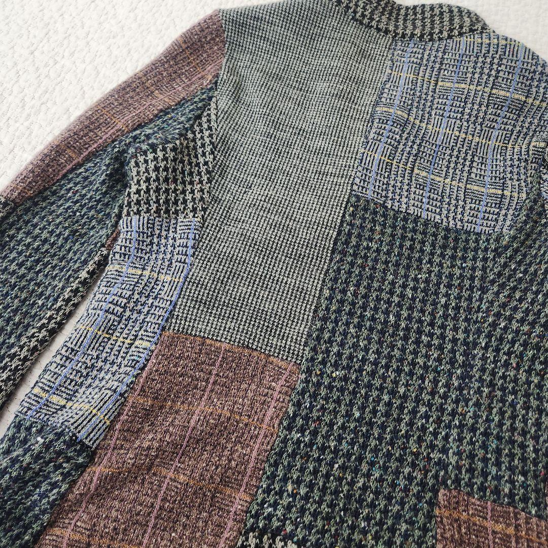 KAPITAL ノーカラー　テーラードジャケット　パッチワーク　ツイード