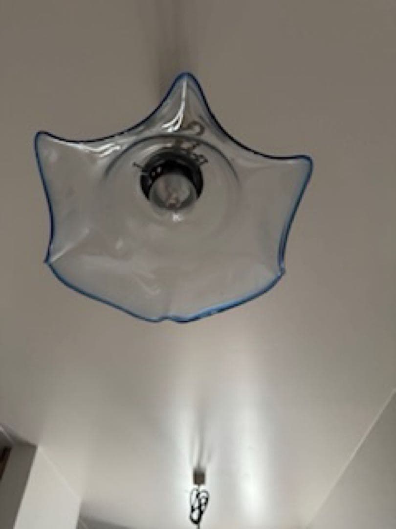 *️⃣プロフ必読❣️10/31迄お値下げ アンティーク ペンダントライト 青縁 ガラス