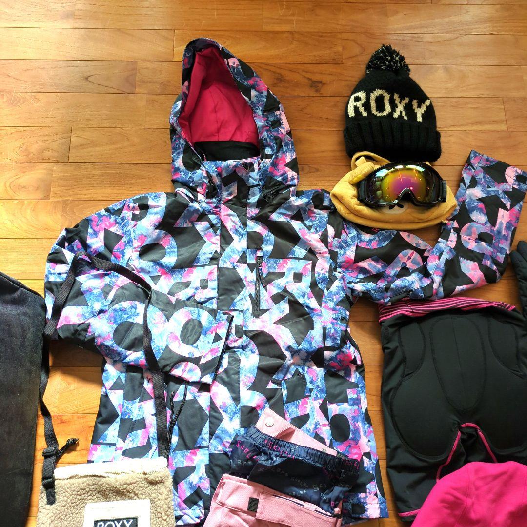 美品◆ROXY scoLar レディースL スノーボードウェア類 9点 セット