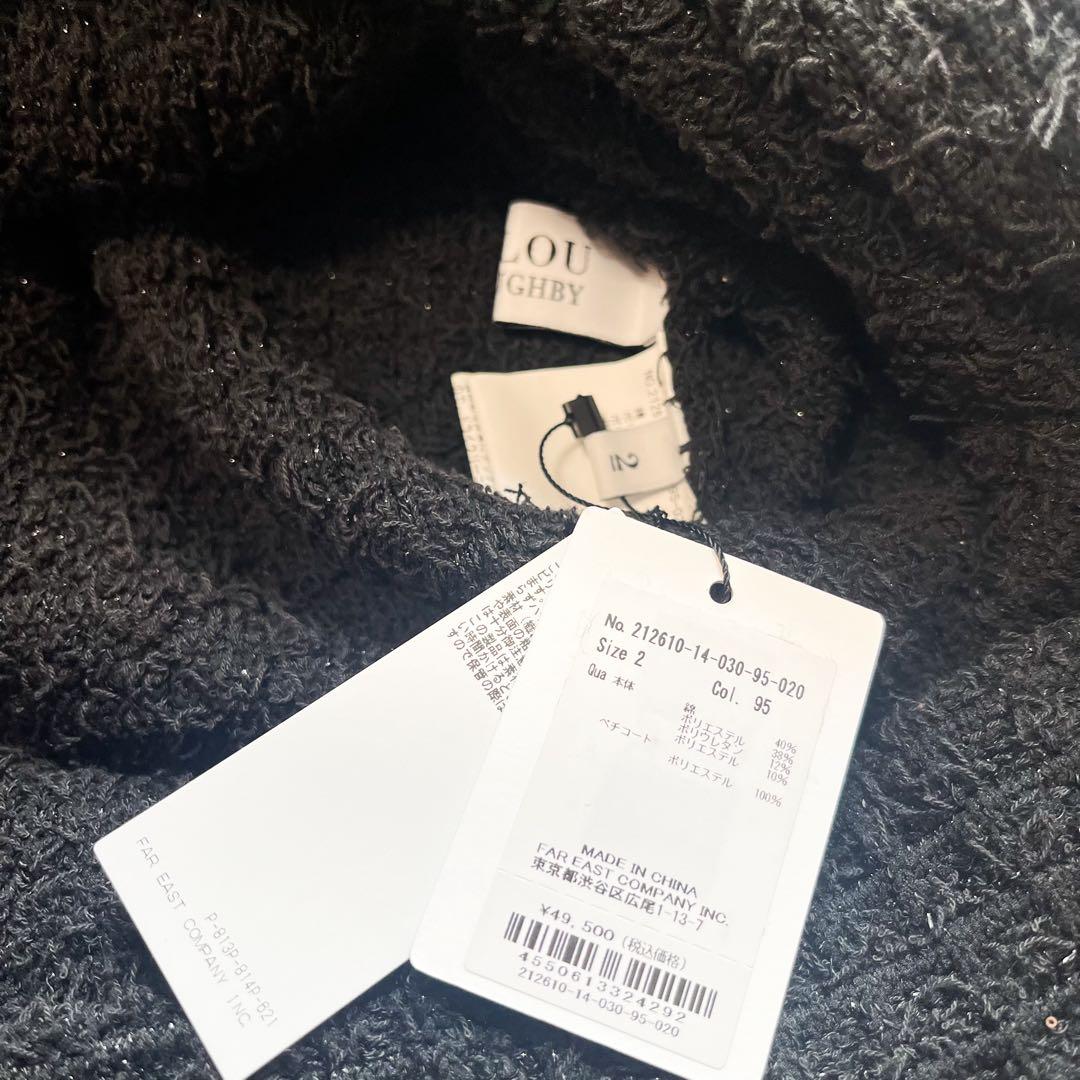 タグ付 2026年春夏 ルルウィルビー　ツイードニットワンピース　ボタンビジュ