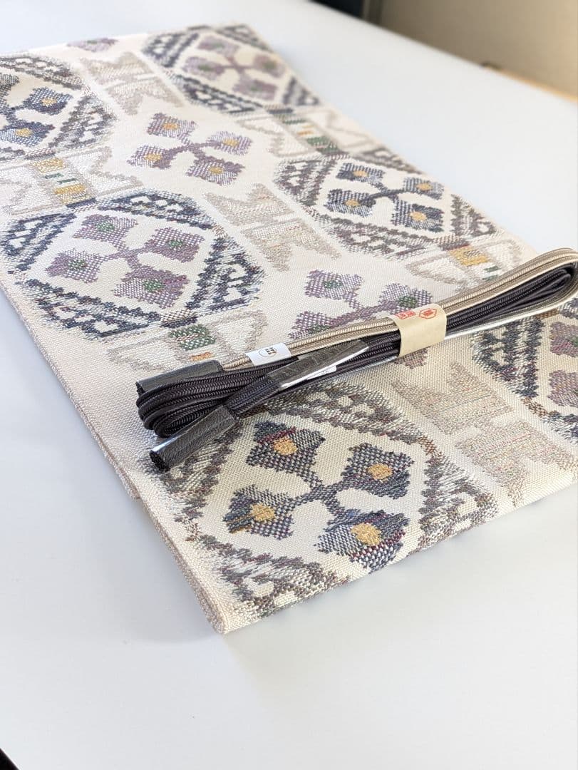 正絹鮫小紋両面染め袷お仕立て上がり、正絹西陣織織元帯屋捨松八寸名古屋帯