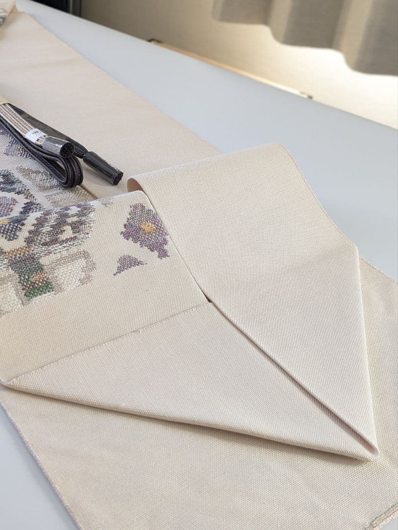 正絹鮫小紋両面染め袷お仕立て上がり、正絹西陣織織元帯屋捨松八寸名古屋帯