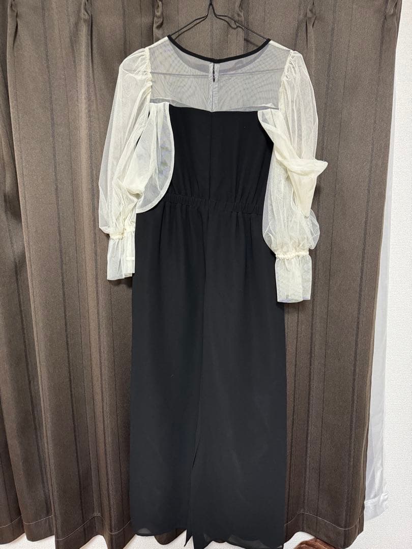 ブラックシフォンパーティードレス