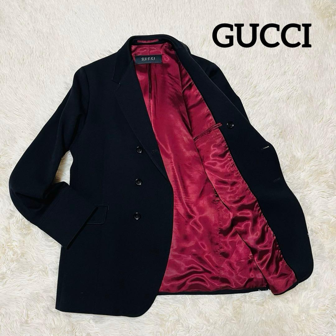 GUCCI グッチ テーラードジャケット ダブルボタン ウール ブラック