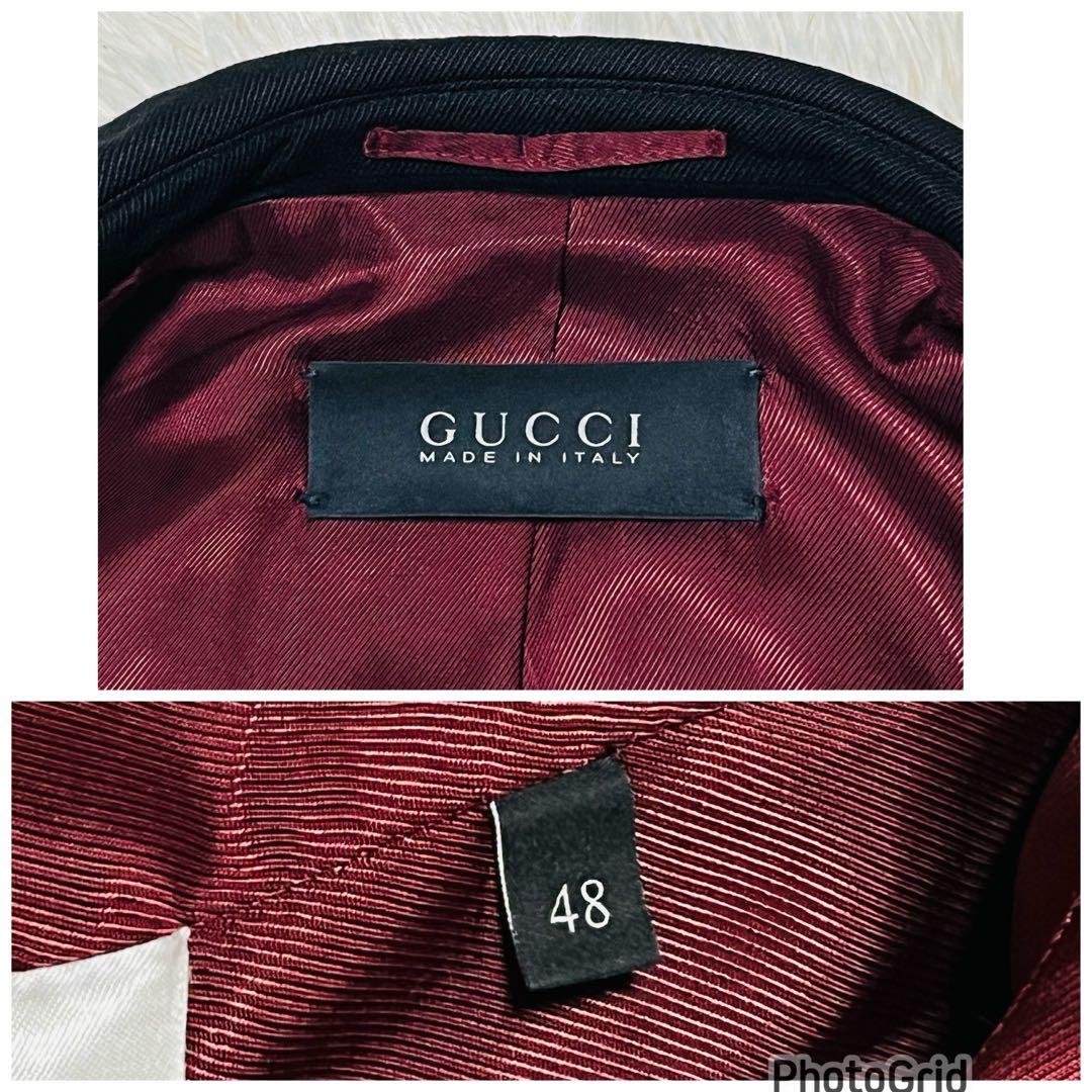 GUCCI グッチ テーラードジャケット ダブルボタン ウール ブラック