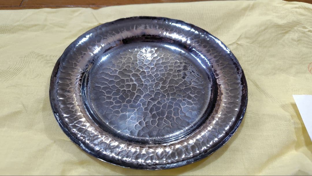 一鶴斎 青海盆　純銀