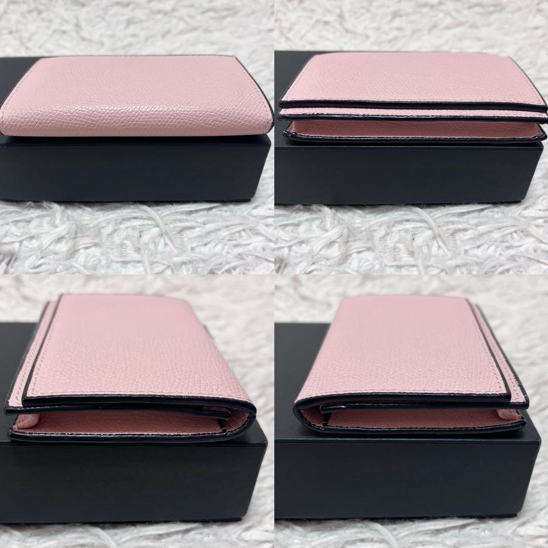 Valextra 名刺入れ カードケース グレインカーフスキン 本革 ピンク