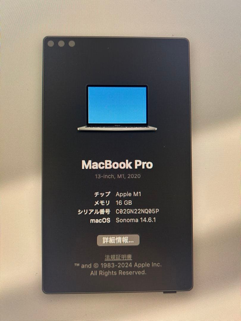 MacBook本体 Apple MacBook Pro 13-inch M1 16GB 512GB
