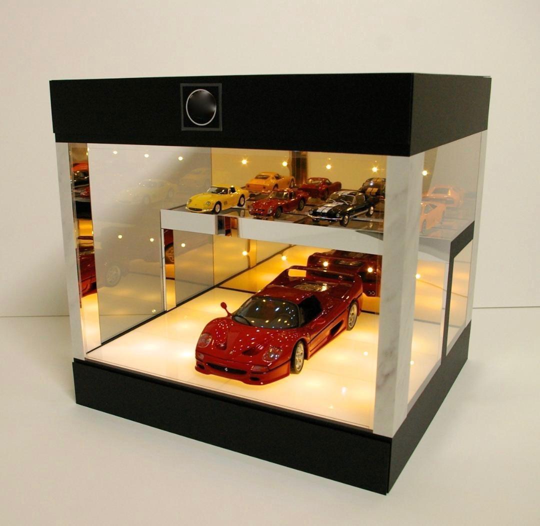 一球オーダー品・雛壇2層式・ディスプレーBOX・スタイリッシュジオラマ