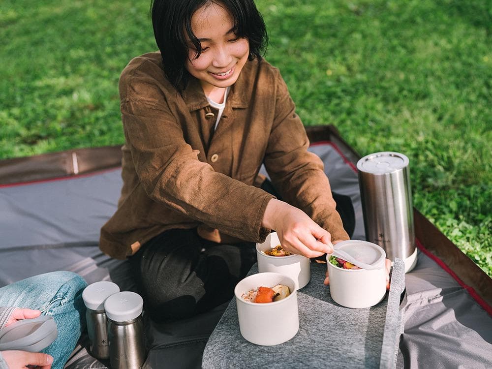 新品） peak 保温可能弁当箱　トバチ３　食器セット グレー