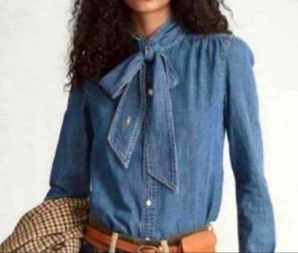 キ*ー様 現行QR ポロラルフローレン デニム＆サプライ ボウタイデニムシャツ