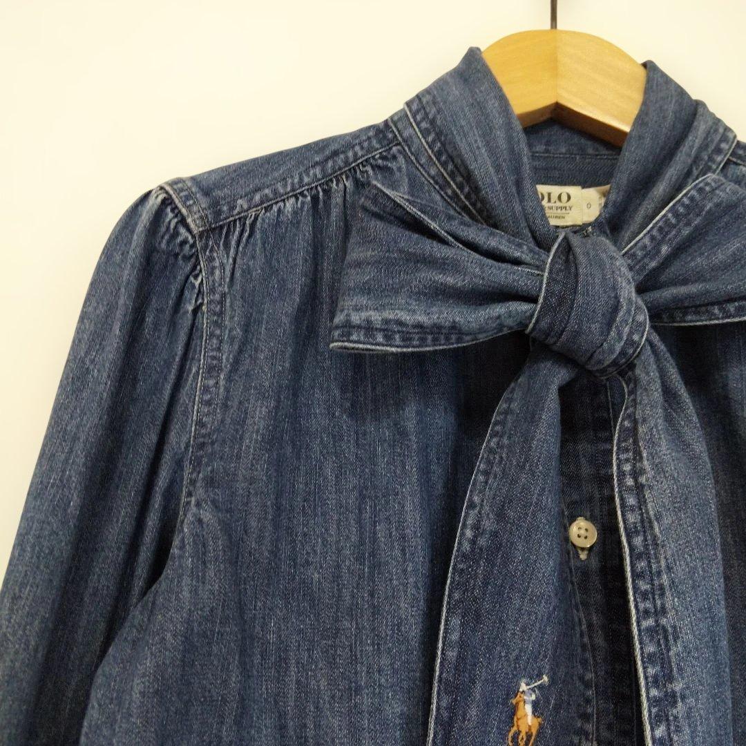 キ*ー様 現行QR ポロラルフローレン デニム＆サプライ ボウタイデニムシャツ