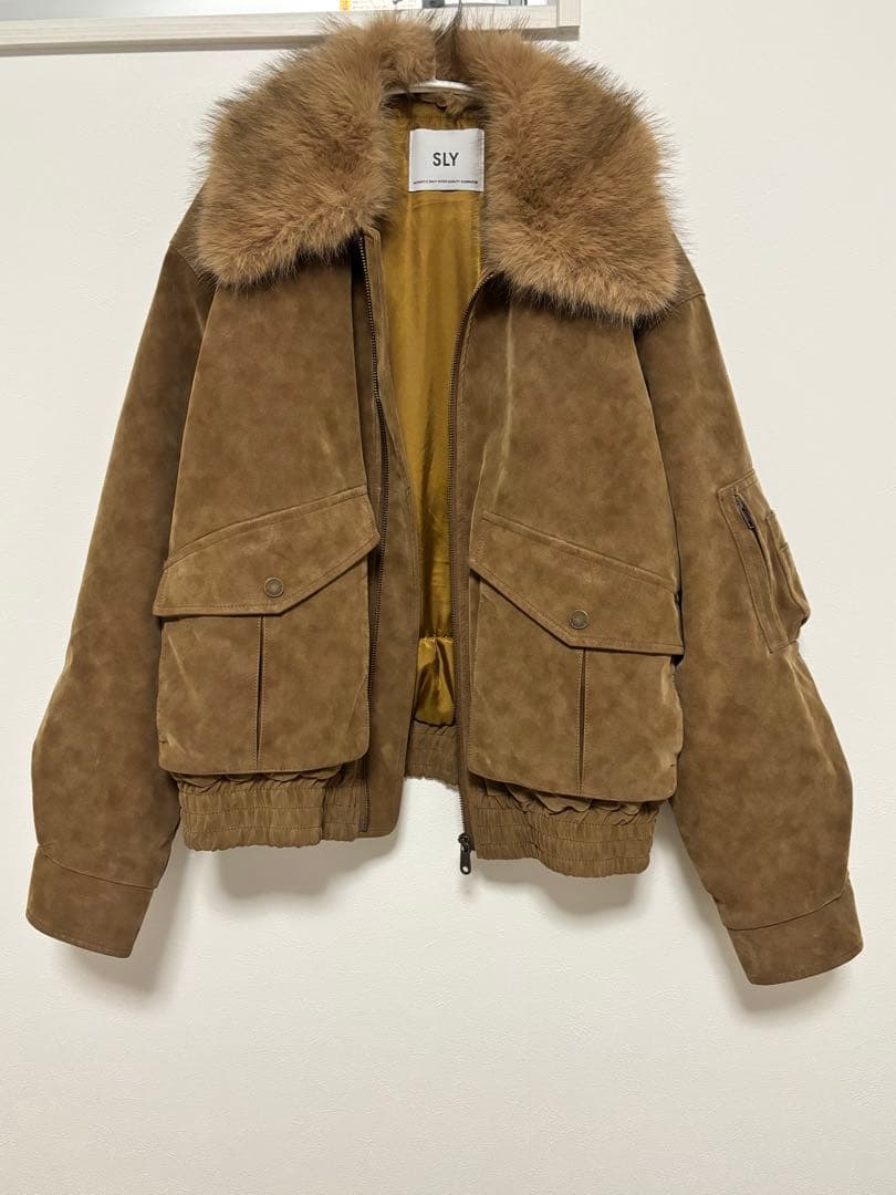 SLY ブラウン ファー襟 ジャケット