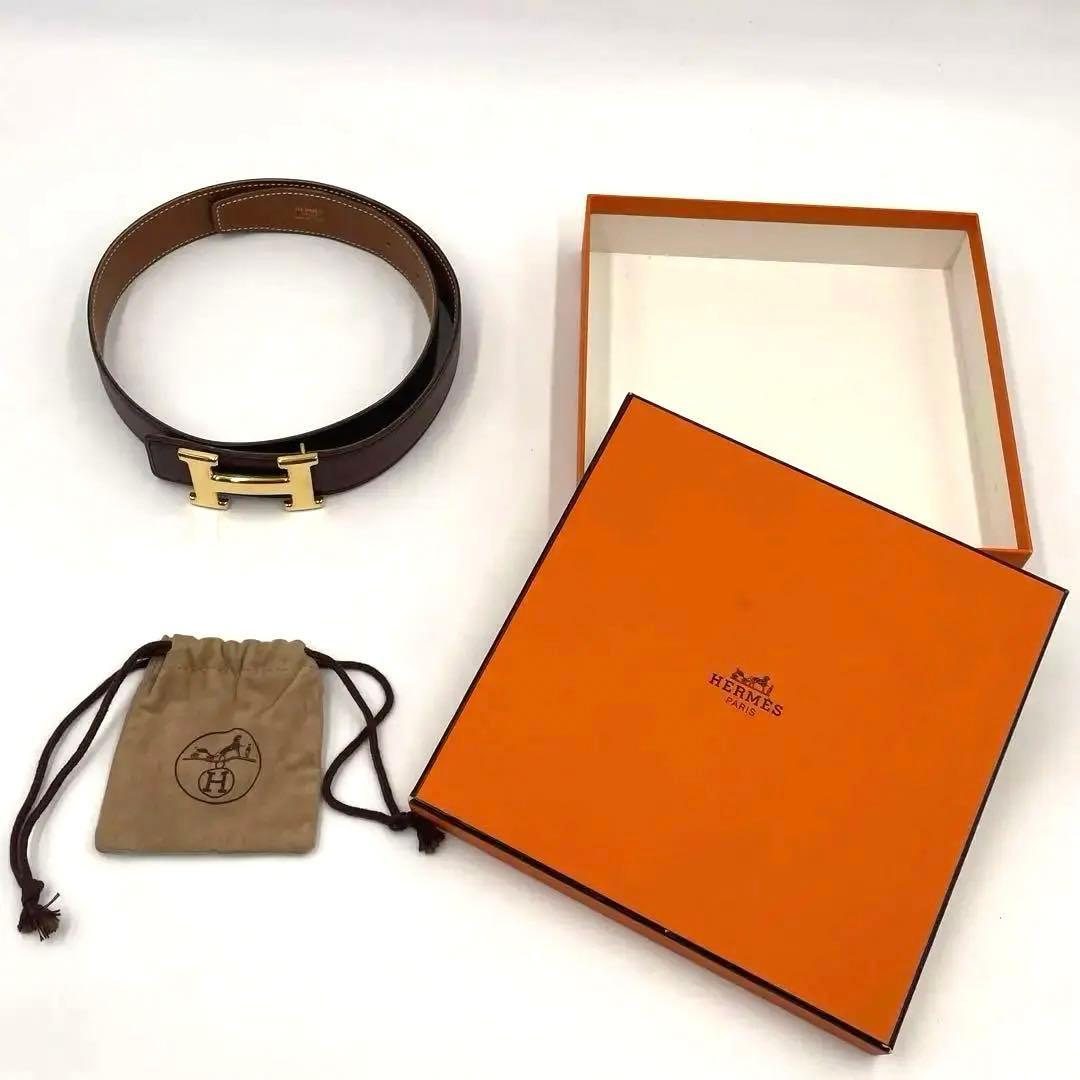 極美品✨HERMES コンスタンス レザーベルトH字型バックル サイズ70箱付き