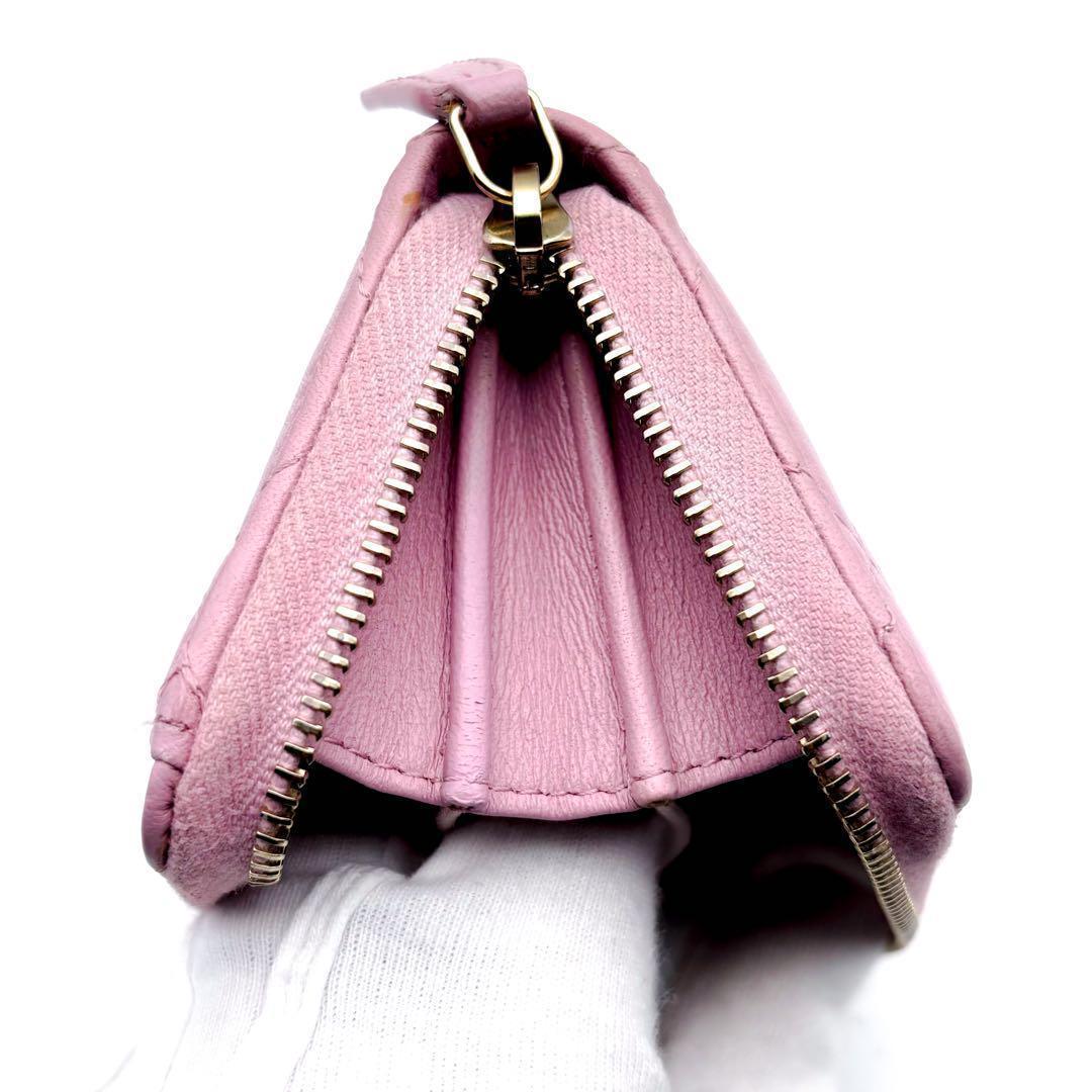 【極美品✨】シャネル 財布 パース マトラッセ ラウンドジップ
