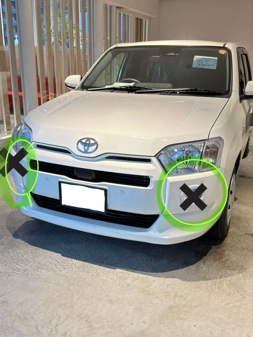 新車外し プロボックス　カラードバンパー ホワイト 配線付き フォグ穴なし