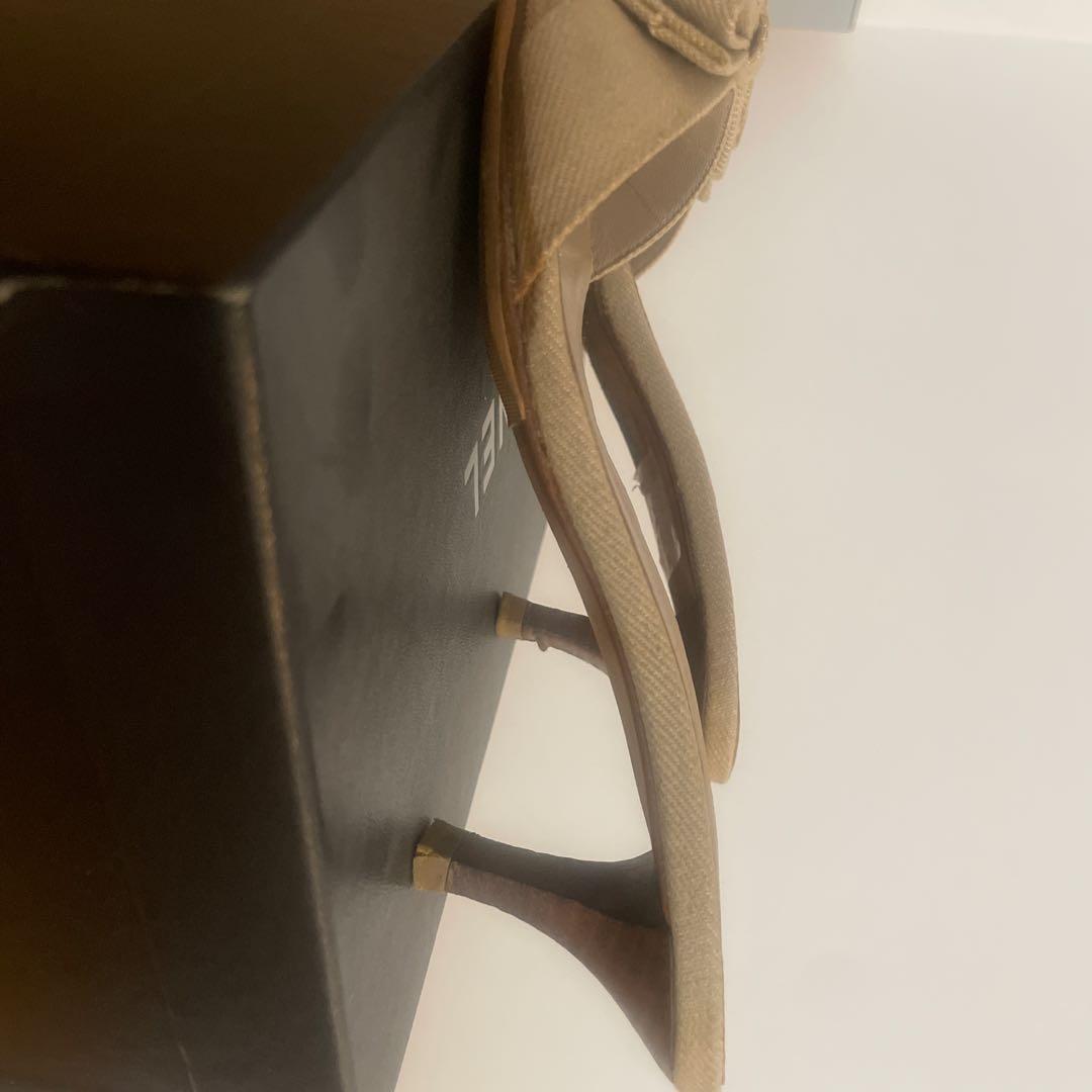 CHANEL ベージュ リボン　ミュール