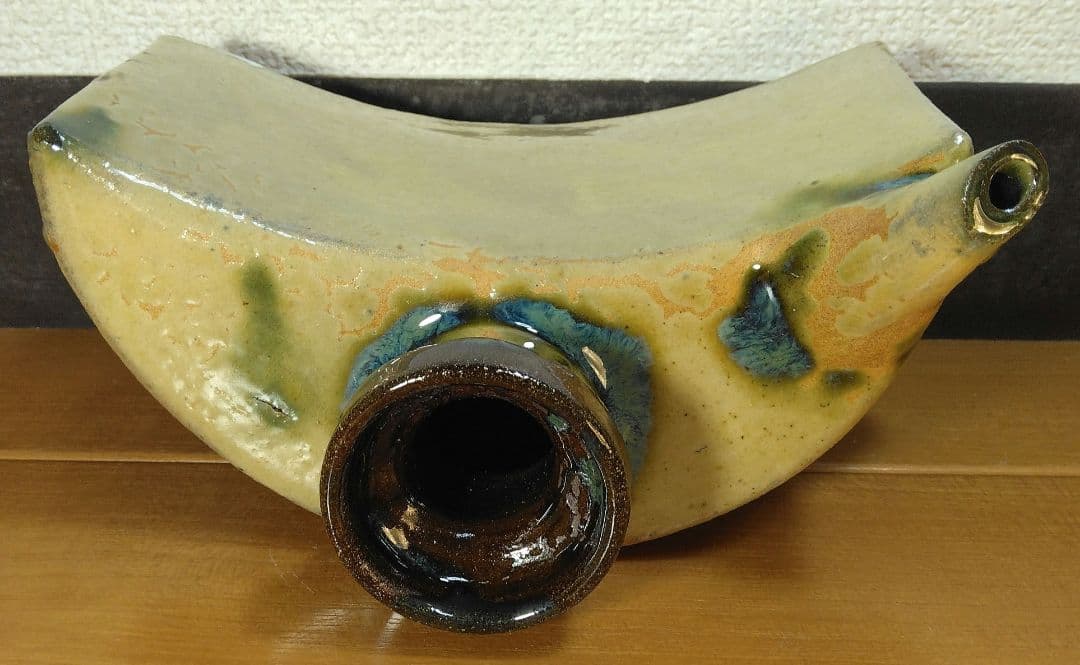 人間国宝 金城次郎 魚紋抱瓶 栞 共箱 未使用美品 壺屋焼 壷屋焼 やちむん