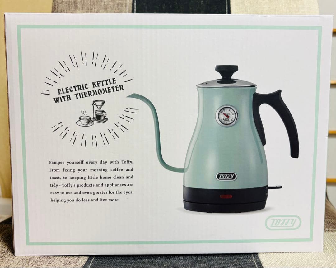 Toffy 温度計付き電気ケトル ミントグリーン