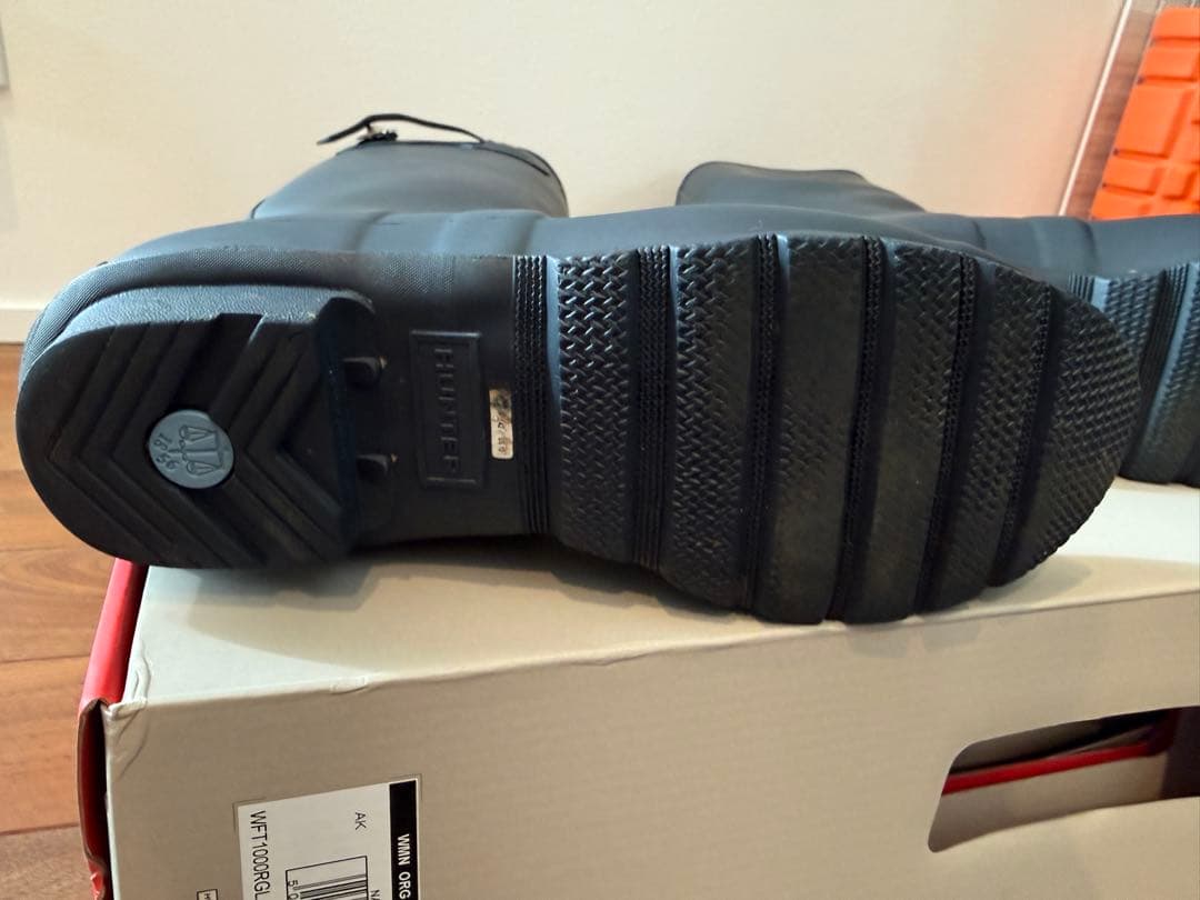 希少サイズ HUNTER レインブーツ ネイビー UK8 26〜27cm程度