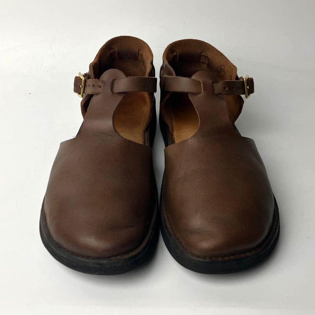 【美品】オーロラシューズ　ウエストインディアン　Tストラップ DBR 22.5㌢