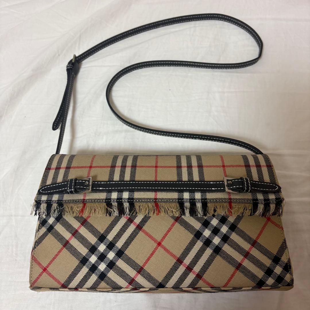 バーバリー　BURBERRY ノバチェック　フリンジ　ショルダーバッグ
