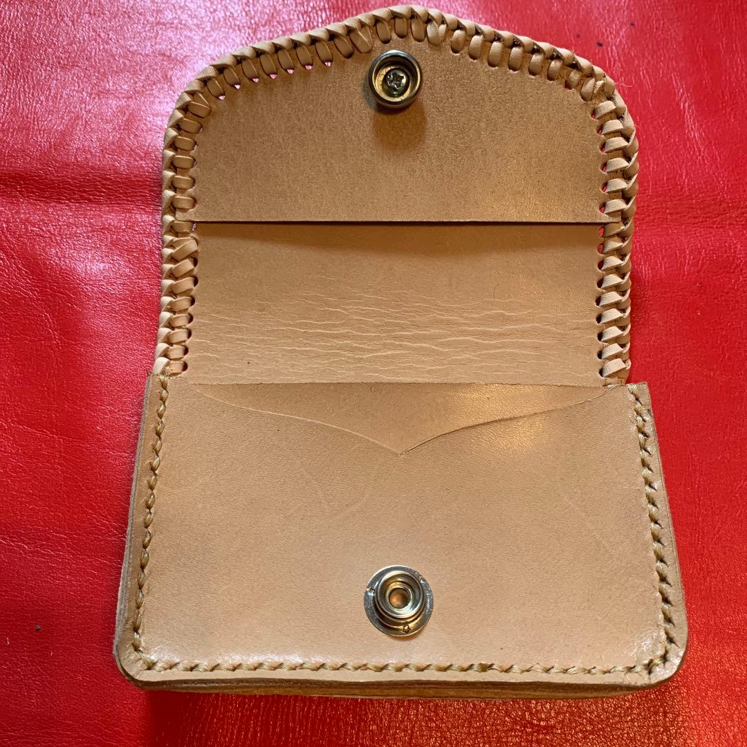 ハンドメイドレザークラフトダイヤモンドパイソンミドルウォレット財布　カードケース