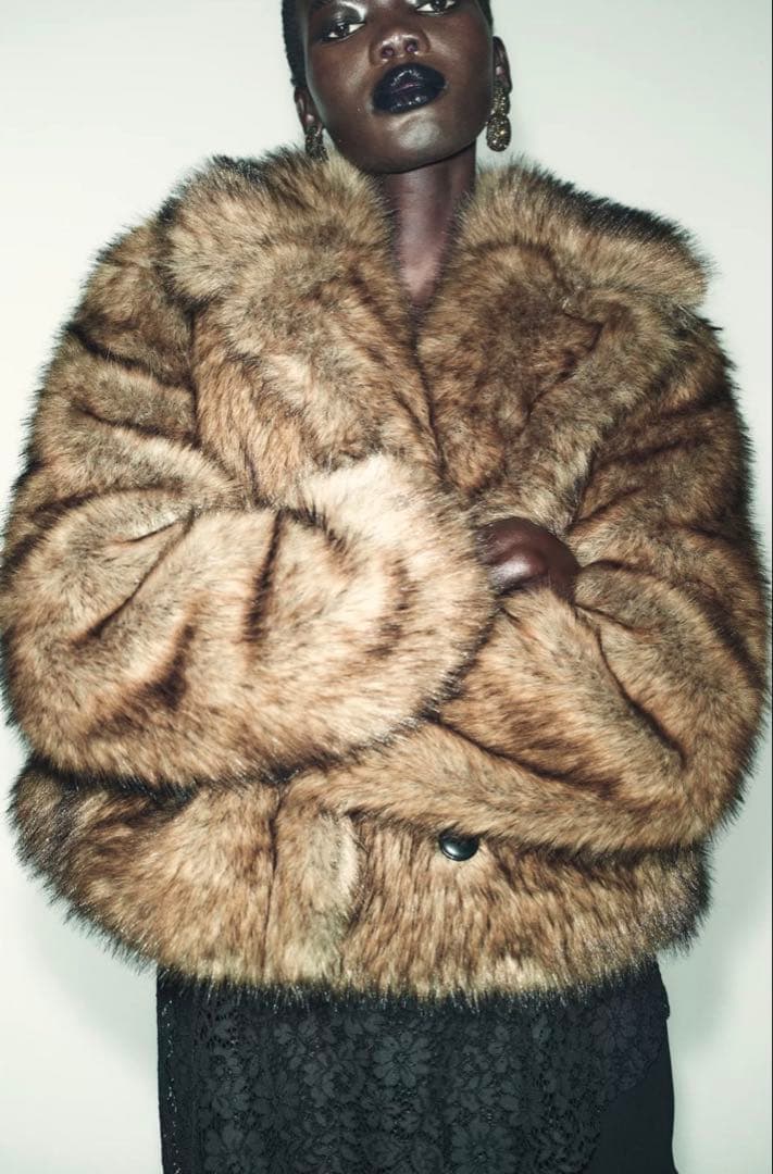 ZARAショートフェイクファーコート8073335700タグ付き試着のみ未使用品