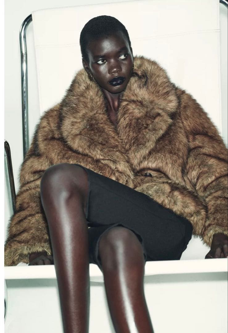 ZARAショートフェイクファーコート8073335700タグ付き試着のみ未使用品