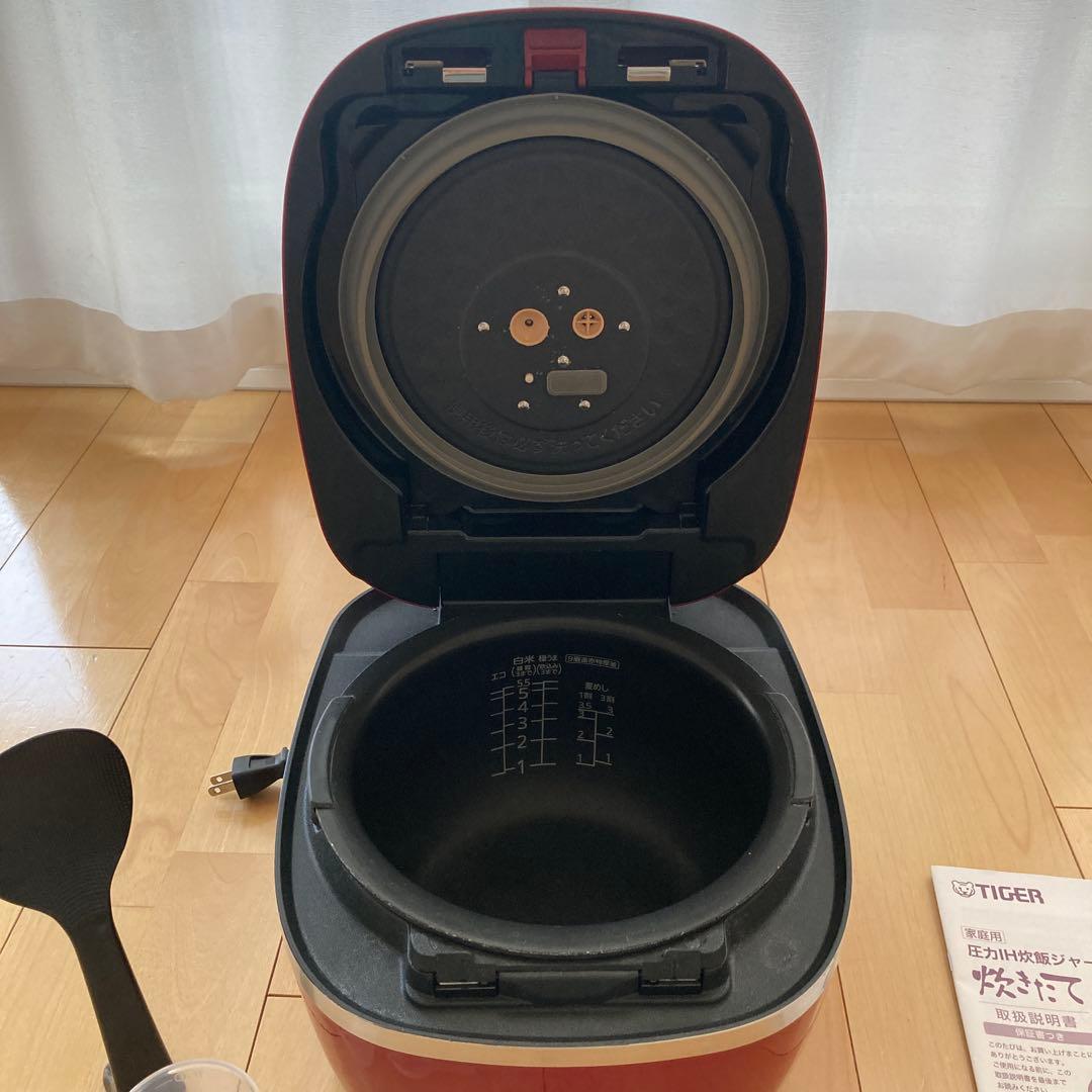 タイガー　圧力IH炊飯器 炊きたてJPC-A101 5.5合炊きカーマインレッド