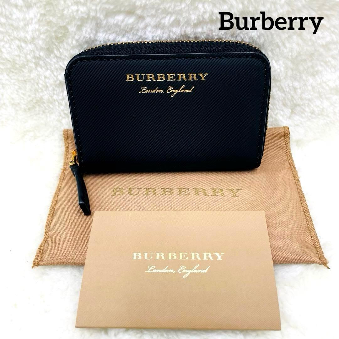 未使用級 バーバリー 財布 ケース ラウンドファスナー ブラック 付属品有