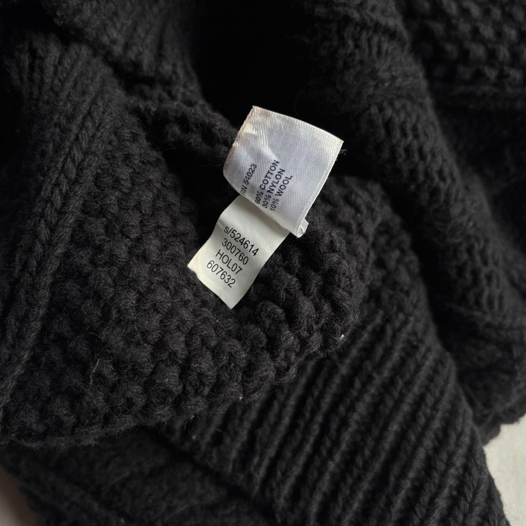 トップス 00s OLD GAP aran pattern cotton knit BLK