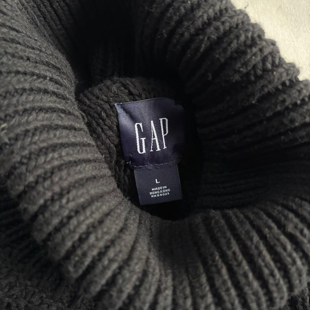 トップス 00s OLD GAP aran pattern cotton knit BLK