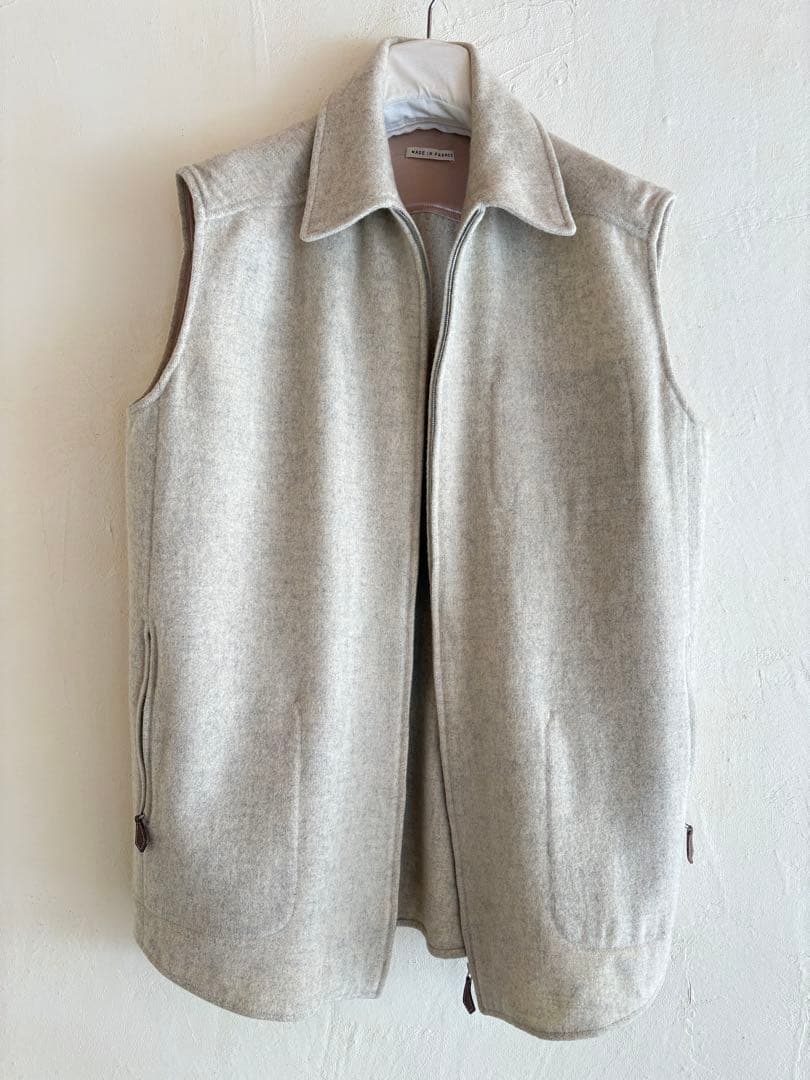 エルメスマルジェラ期　アルパカオーバーベスト　ベージュ　38サイズ　フランス製