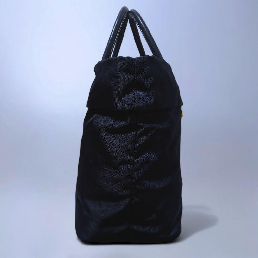 極美品 PRADA ショルダーバッグ 斜め掛け ハンドバッグ ナイロン ネイビー