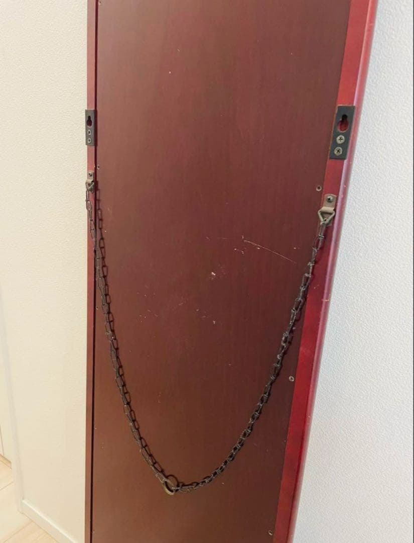 アーチ型スタンドミラー ブラウン 木製