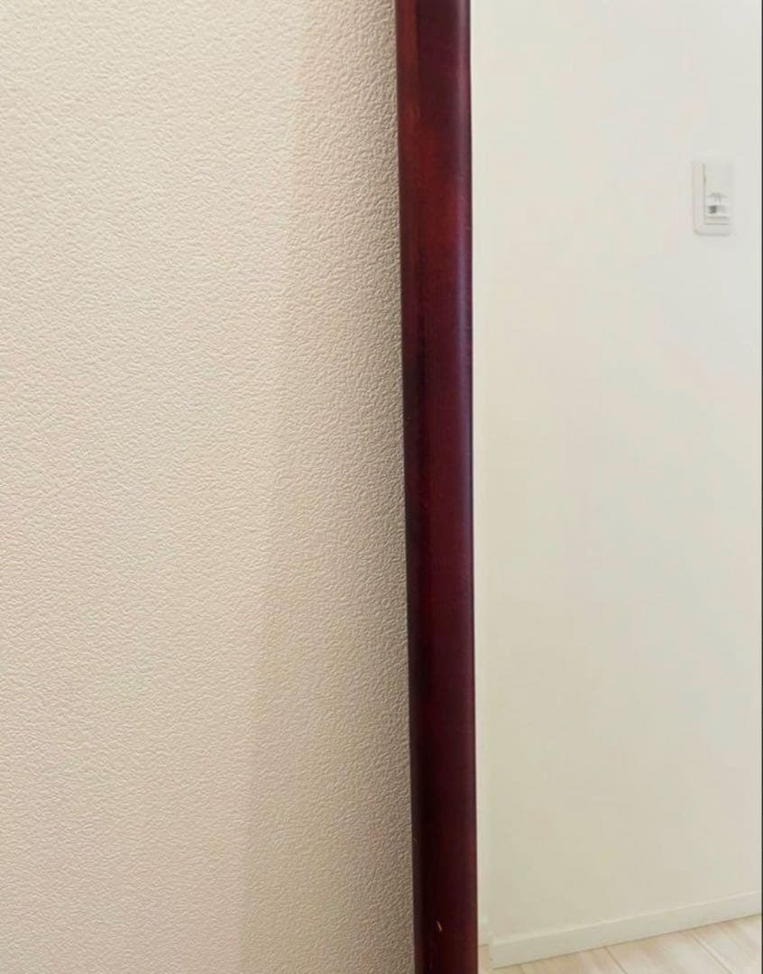 アーチ型スタンドミラー ブラウン 木製