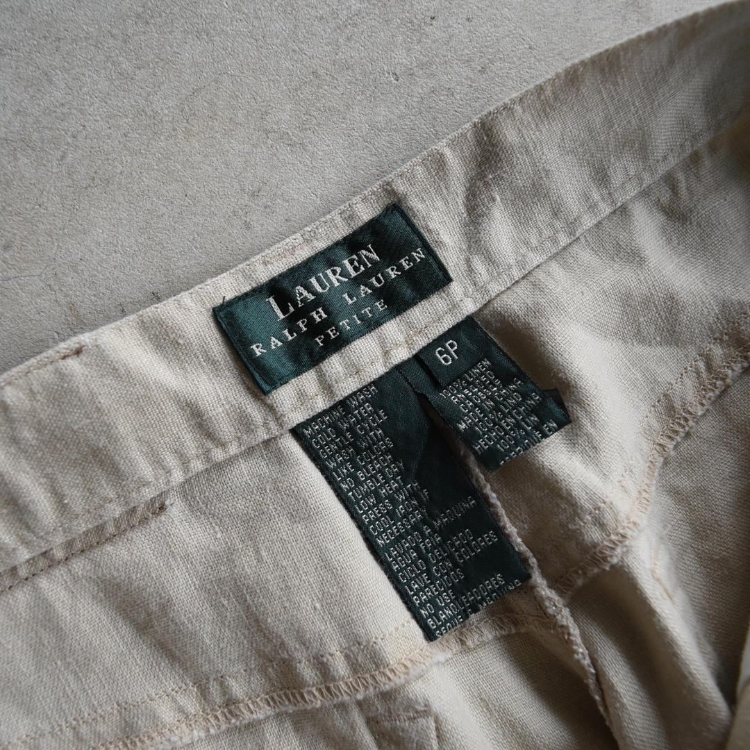 90s ラルフローレン 高級 リネン パンツ 6 スラックス USA