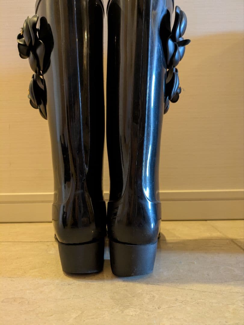 【訳あり】CHANEL レインブーツ カメリア