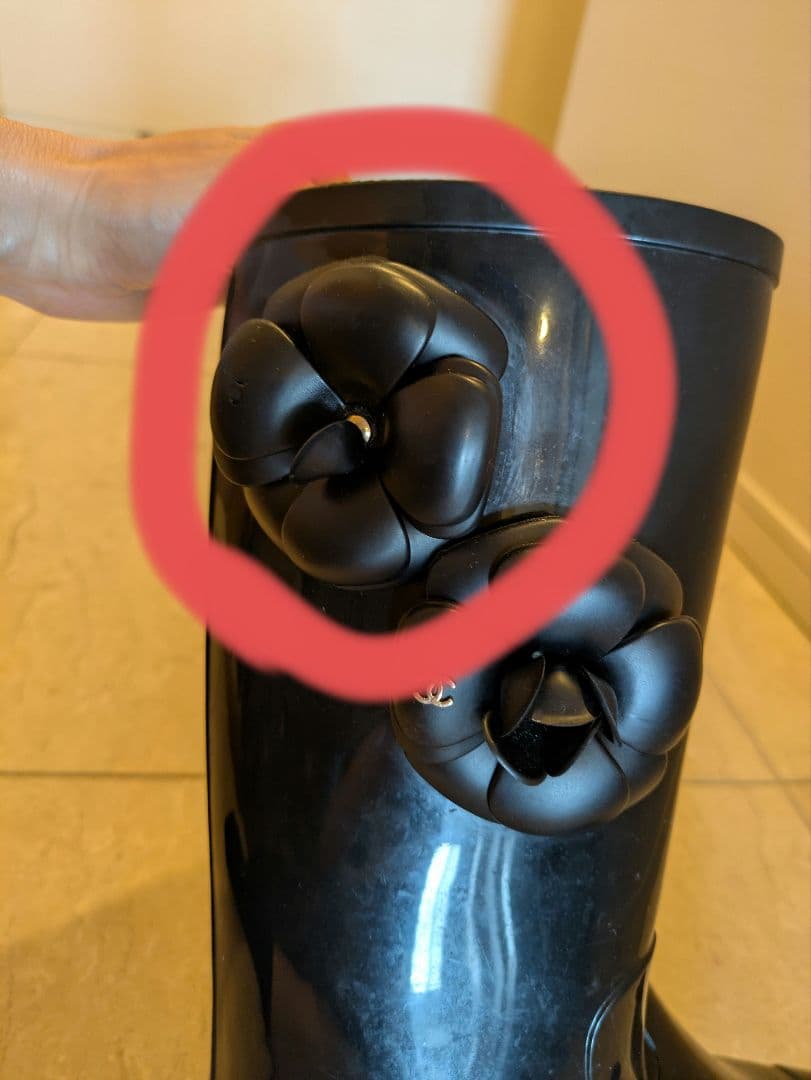 【訳あり】CHANEL レインブーツ カメリア