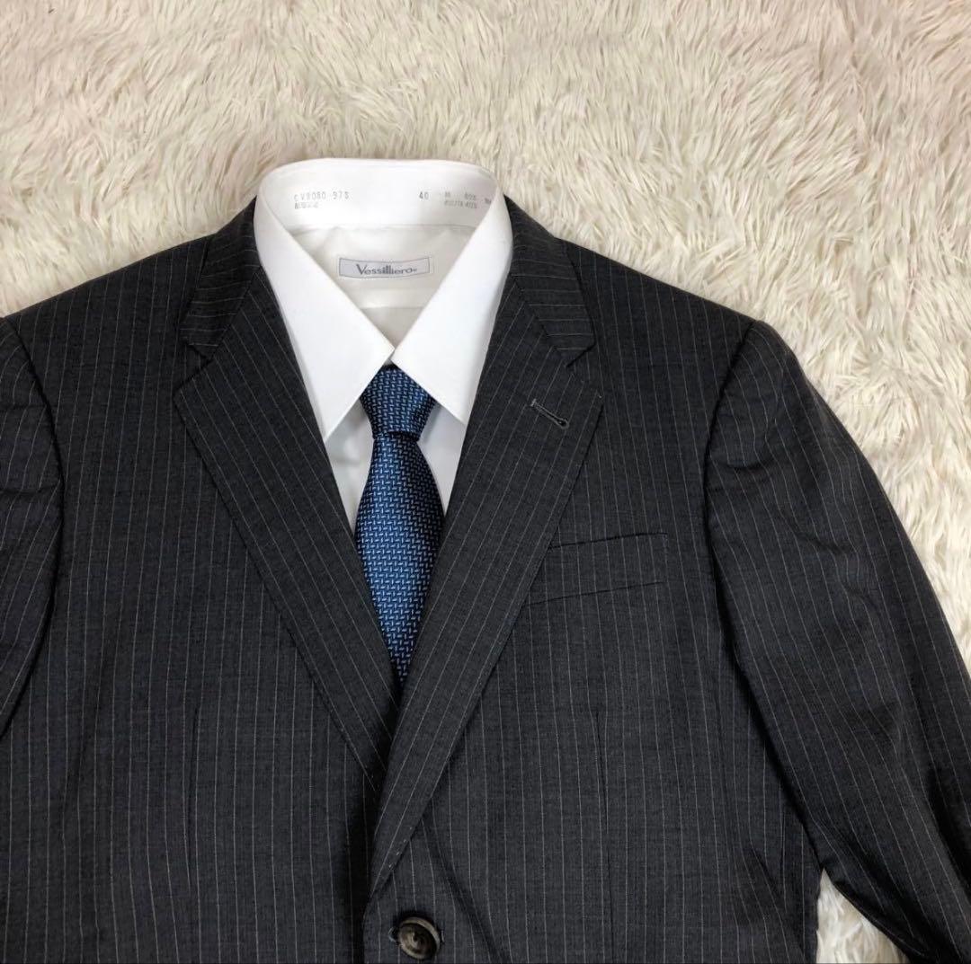 美品　ポールスミスコレクション　花柄　セットアップ　スーツ　裏地総柄　グレー