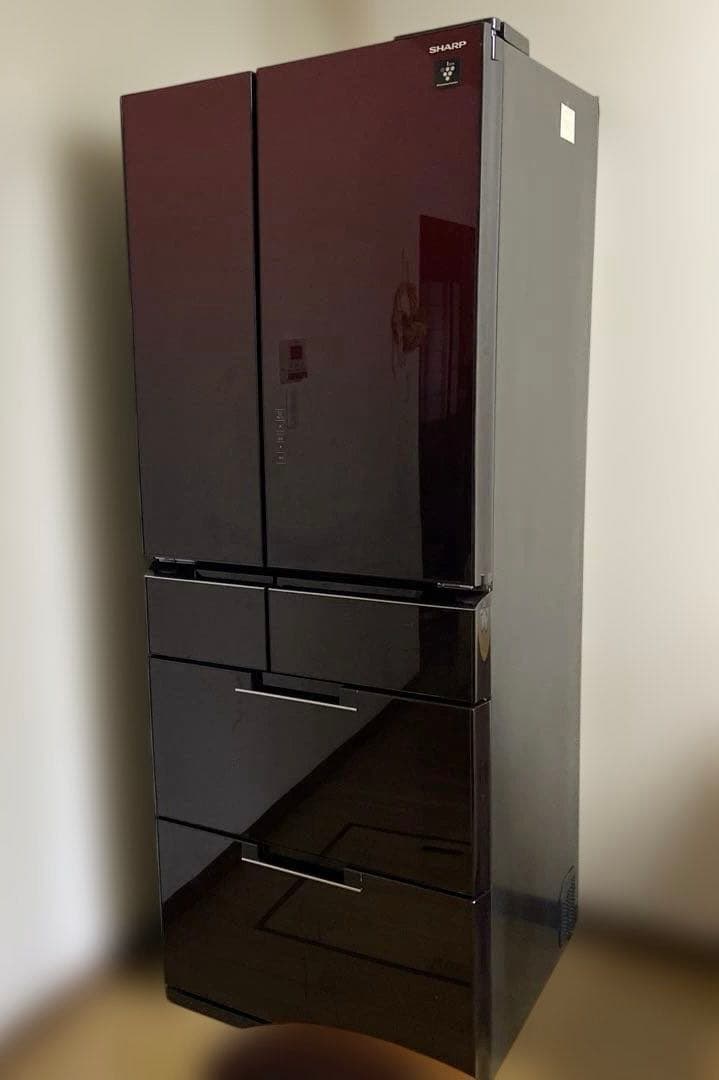 フレンチドア冷蔵庫 メタリックレッド